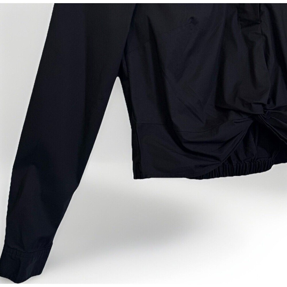 Bebe Black Shirt Small Cotton blend Button Front Twist Cropped Sharp Fitted - Picture 4 of 11